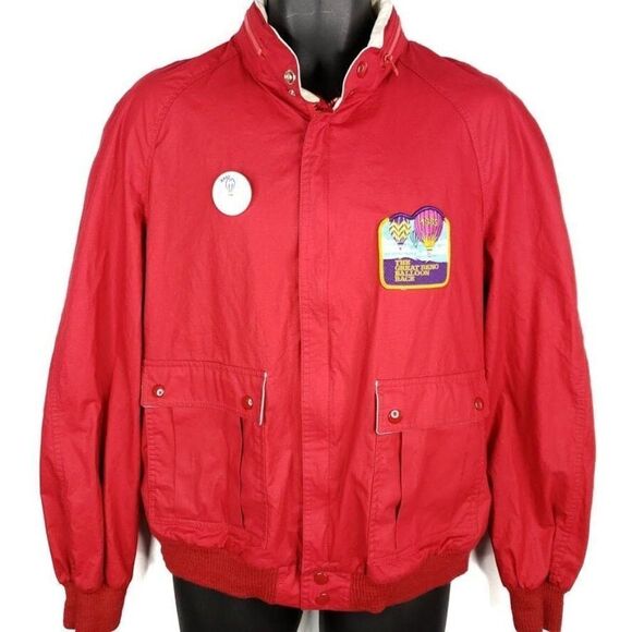 The Great Reno Balloon Race Aviator Jacket Vintage 80s 1985 Cafe Racer Mens - Picture 1 of 9